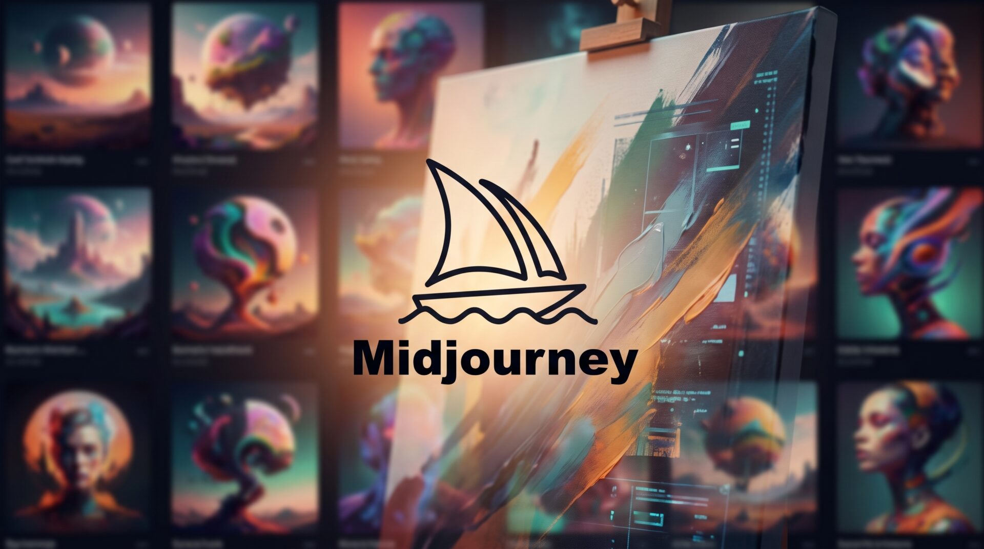 Capa do guia sobre o que é o Midjourney: arte digital gerada por IA emergindo de partículas de luz e pinceladas de cor, com o logo do Neurônios Artificiais