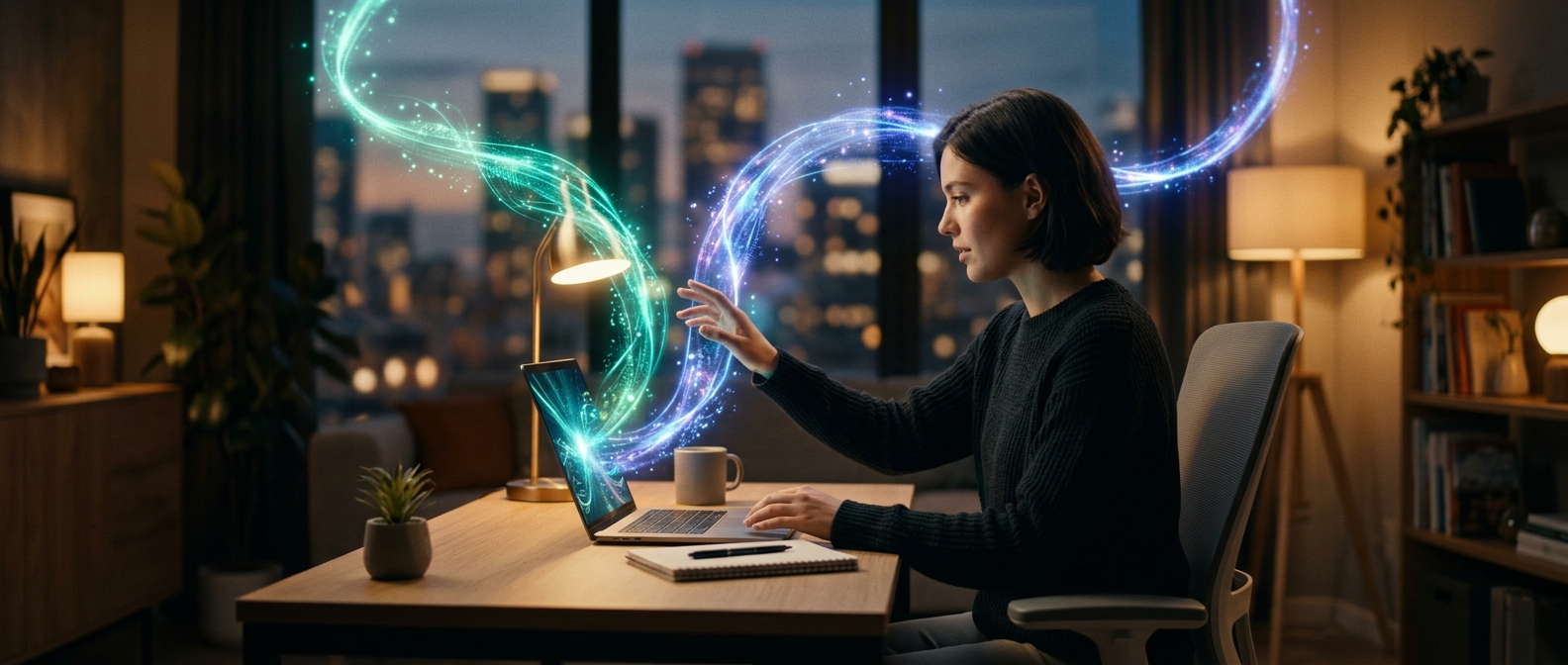 Pessoa escolhendo entre ChatGPT ou Gemini para o trabalho