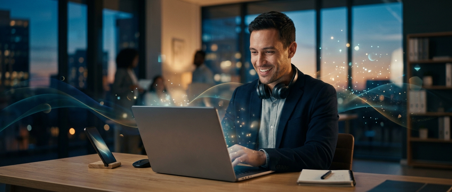 IA para vendedores: profissional de vendas usando inteligência artificial