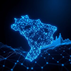 Visualização panorâmica de adoção de inteligência artificial no Brasil 2025