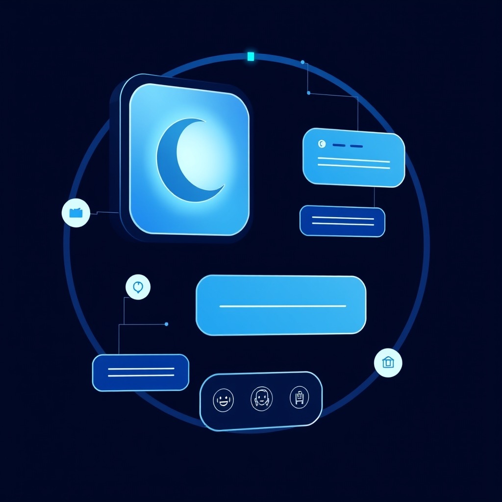Interface do assistente Kimi AI com logo de lua crescente